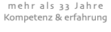 mehr als 33 Jahre Kompetenz & erfahrung
